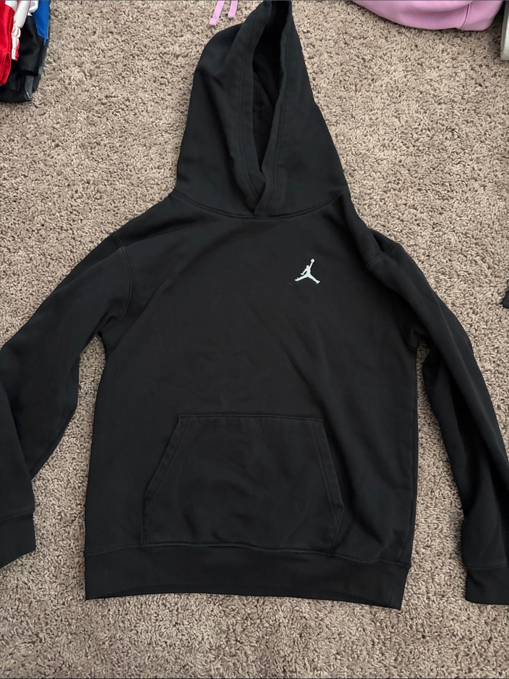 Jordan Black Pullover Hoodie with White Jumpman